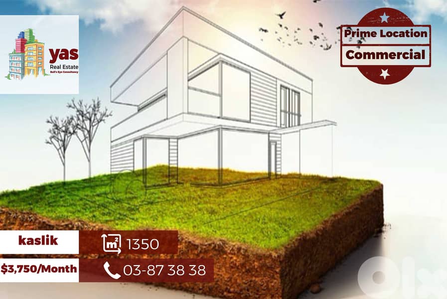 Kaslik 1350m2 | Commercial | Coeff 50/27 | Prime Location | EH 0