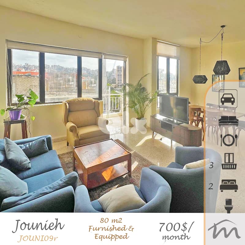 Jounieh | Signature | Furnished 80m² | 3 Balconies | 2 Bedrooms | View 0
