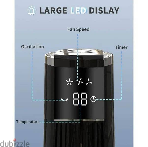 Veohaut 92Cm 3-Speed Oscillating Tower Fan, Black with Remote 50W 3