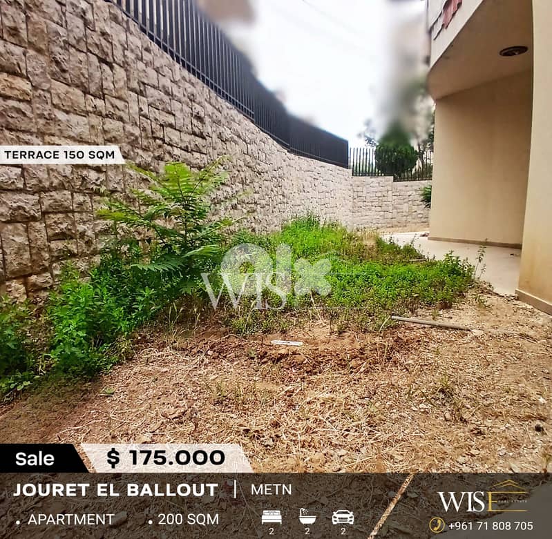 200 SQM Apartment with terrace for SALE in Jouret El Ballout ! 0