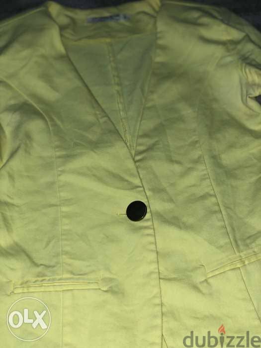 jacket, blazer for women, classic, yellow color 3