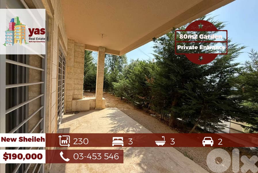 New Sheileh 230m2 | 80m2 Garden | New | Private Street | Catch | 0