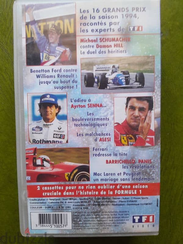 Formula 1 vhs 2 Cassettes TF1 special 1994 features Ayrton Senna 2