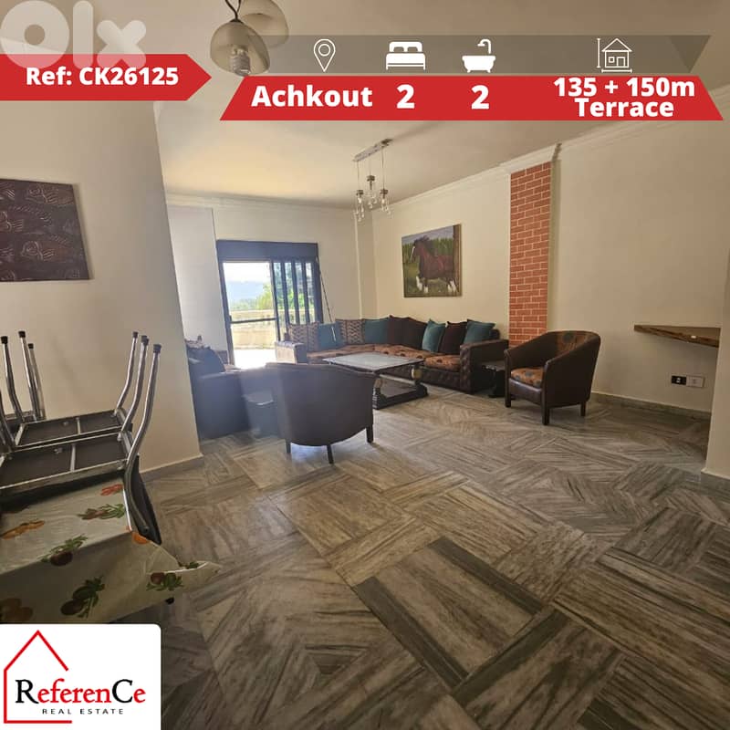 Apartment with Terrace in Aachqout شقة مع تراس في عشقوت 0