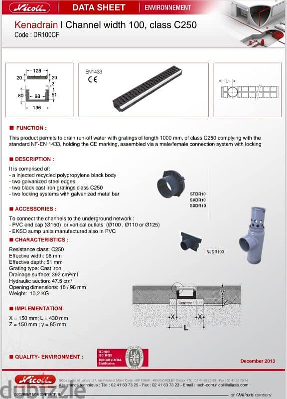 Nicoll hydraulic drainage channels C250 4