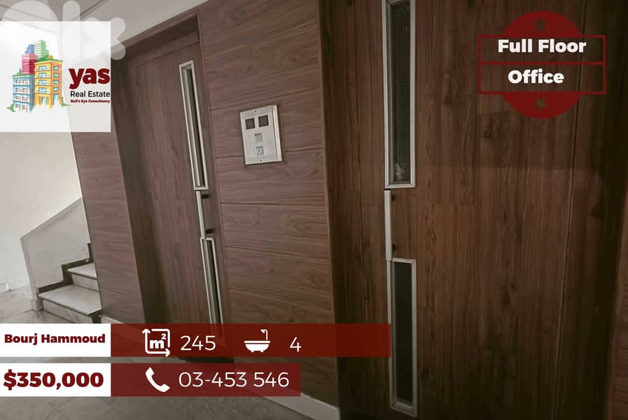 Bourj Hammoud 245m2 | Office | Prime Location | Full Floor  AA/MJ 0