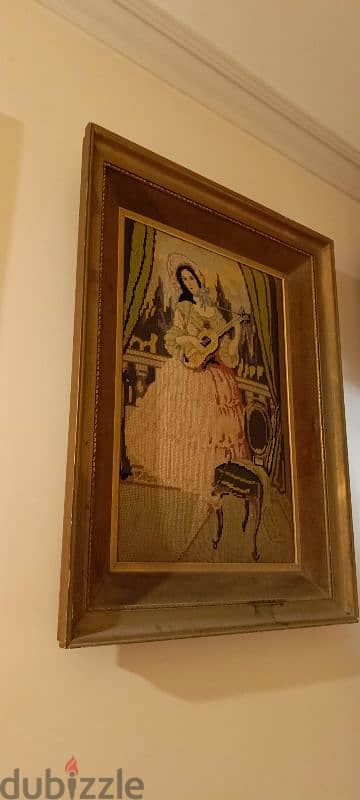 لوحة كانافا شغل يد قديمه جدا