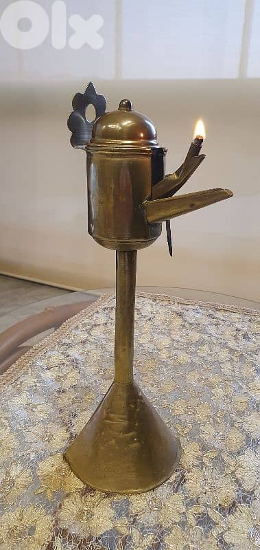 انتيك فانوس عل زيت او كاز نحاس