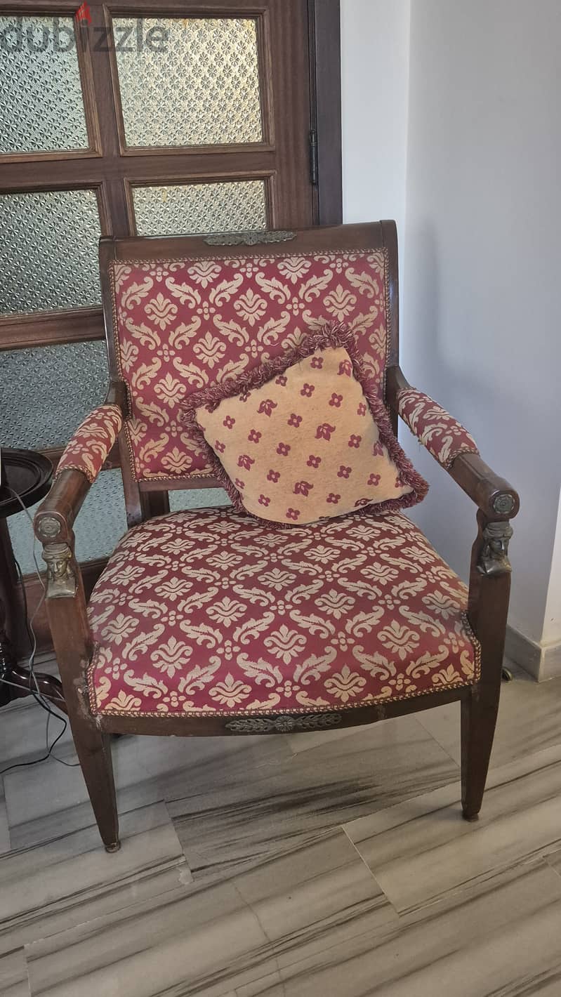 Antique Couch and Armchairs, Bois Massif 3