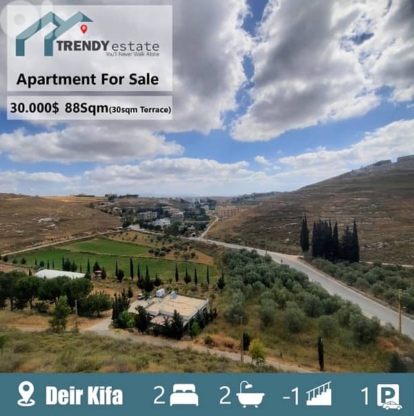 شقة بسعر مميز غير مسكونة مع اطلالة في ديركيفا for sale in deir kifa 0