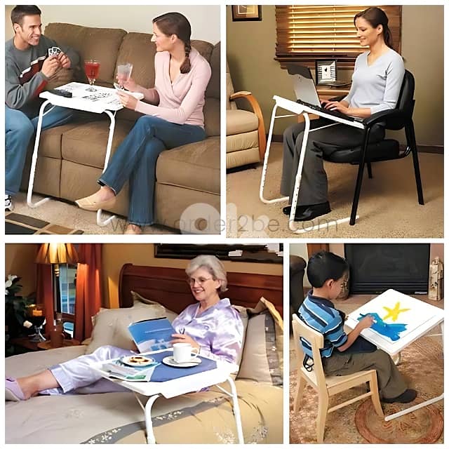 Table Mate Tray – Foldable, 6 Heights & Cup Holder for Bed & Laptop 5