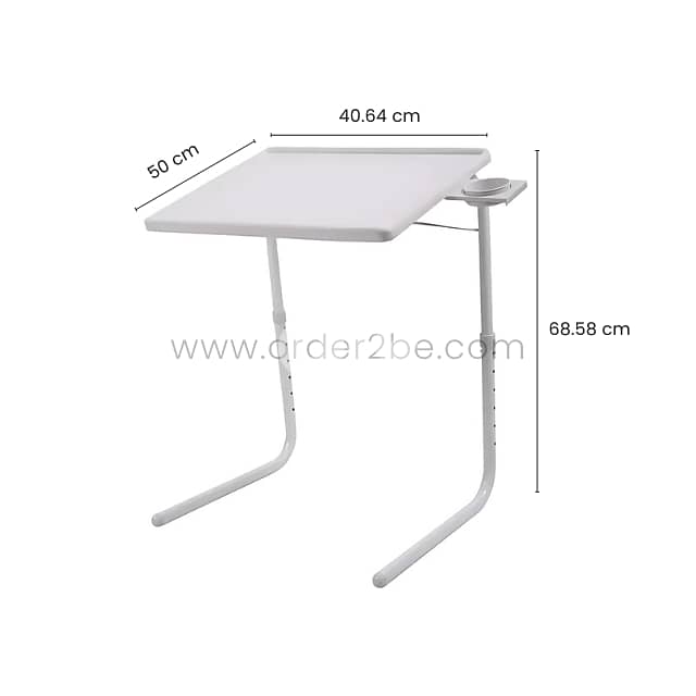 Table Mate Tray – Foldable, 6 Heights & Cup Holder for Bed & Laptop 7