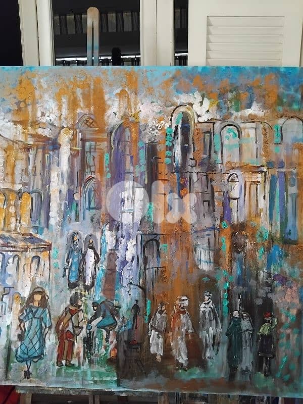 رسم زيتي على القماش يدويه 0
