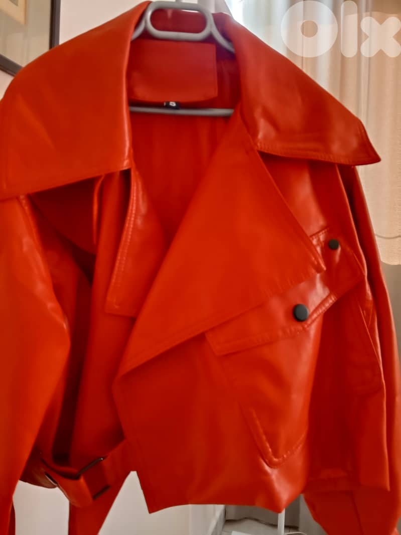 Cherry Red Leather Jacket 3