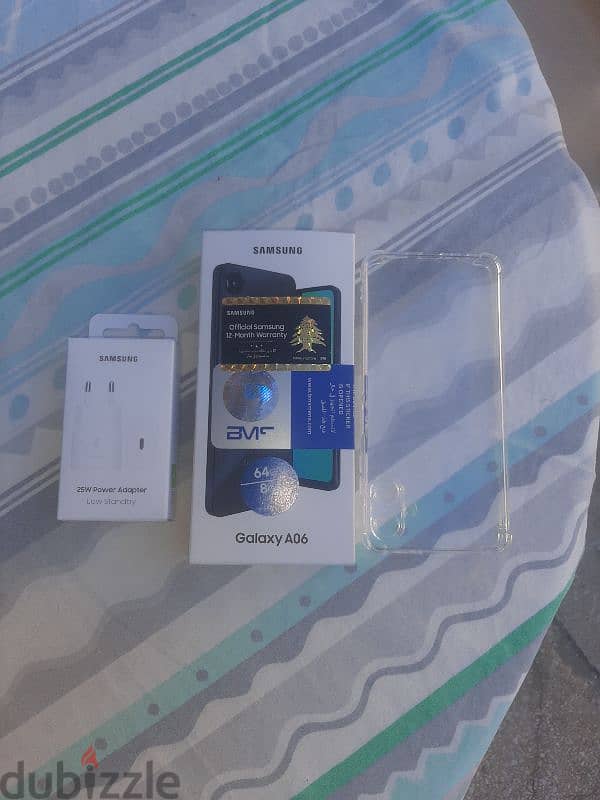 Samsung galaxy A06 brand new with cable , charger and protector 0