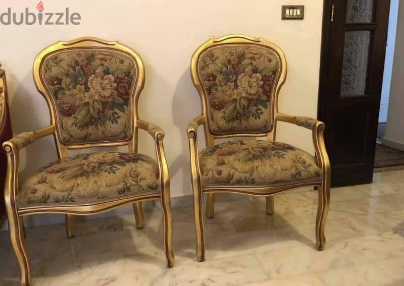 كراسي ستيل Louis XV خشب زين عدد ٢ 0
