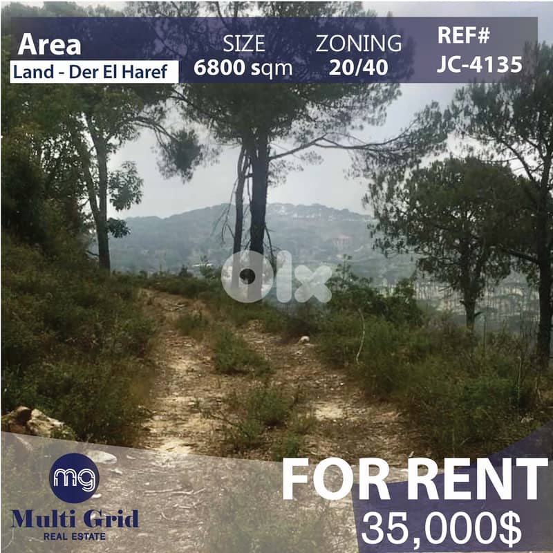 JC-4135 / Land for Rent in Deir El Haref, أرض للإيجار في دير الحرف 0