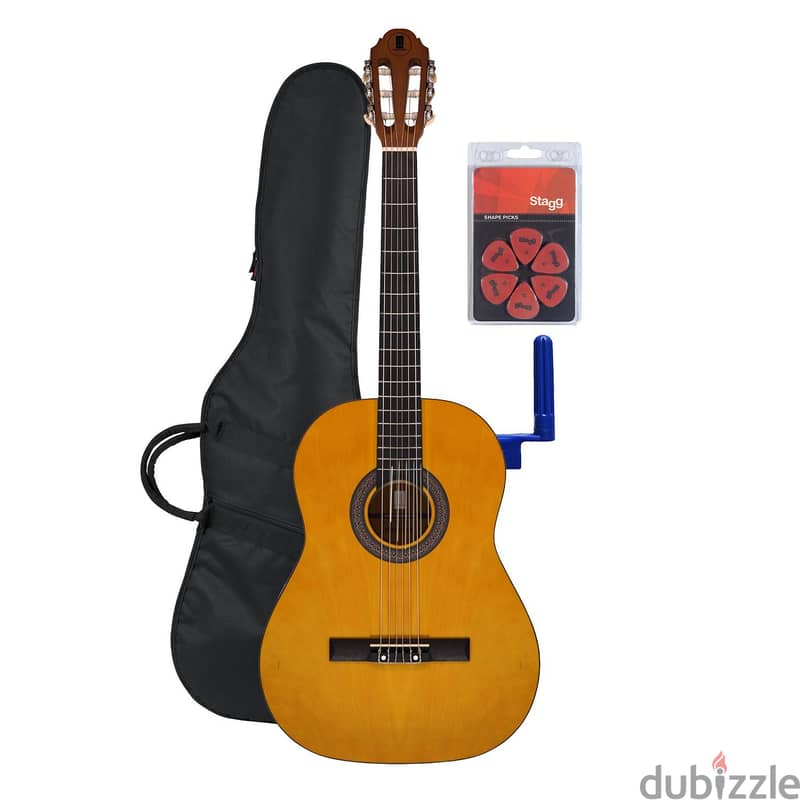 Muzicord C4M full classical natural guitar full package 0