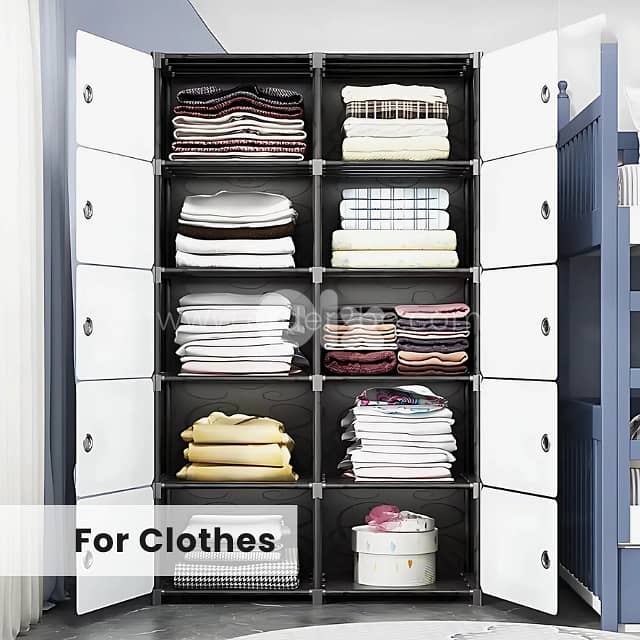 Space-Saving Storage Cabinet — 5-Shelf Organizer with Magnetic Doors 2