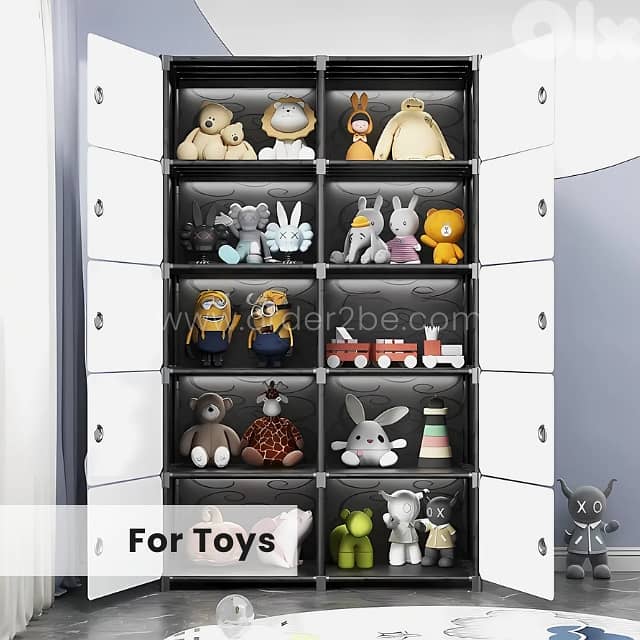 Space-Saving Storage Cabinet — 5-Shelf Organizer with Magnetic Doors 3