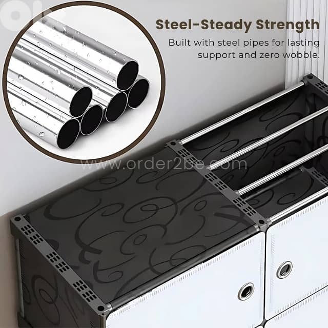 Space-Saving Storage Cabinet — 5-Shelf Organizer with Magnetic Doors 6