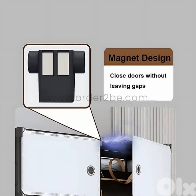 Space-Saving Storage Cabinet — 5-Shelf Organizer with Magnetic Doors 7