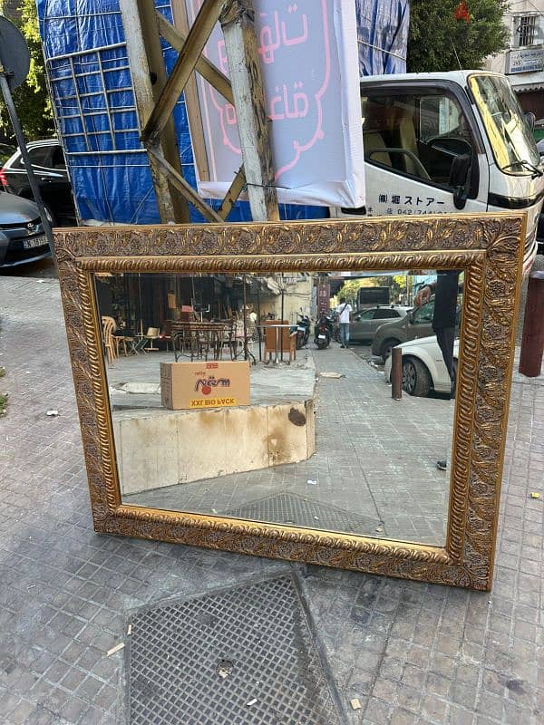frensh miroir salon 150cmx120cmمراي صالون خشب فرنسية انتيك 1