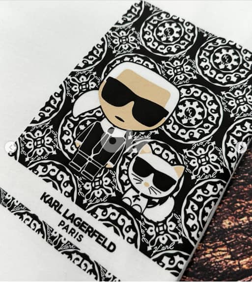 KARL LEGERFELD CHOUPETTE CHEST T-SHIRT SIZE L 0