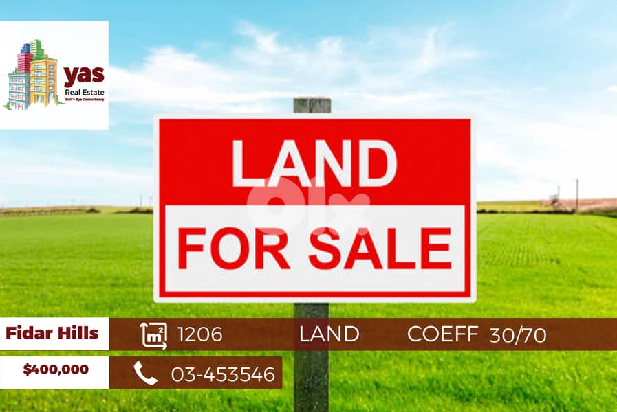 Fidar Hills 1206m2 | Land | Residential | Panoramic Sea View | ABA | 0