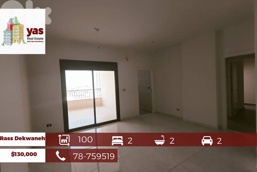 Rass Dekwaneh 100m2 | Brand New | Calm Area | Prime Location | AA/EB | 0