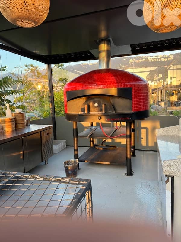 فرن بيتزا حطب و غاز ، gas and wood pizza oven 15