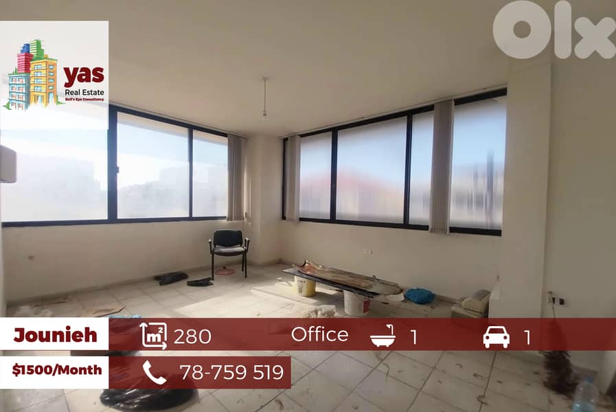 Jounieh 280m2 | 250m2 Terrace | Office | Luxury | Rent | View | YV/TO 0