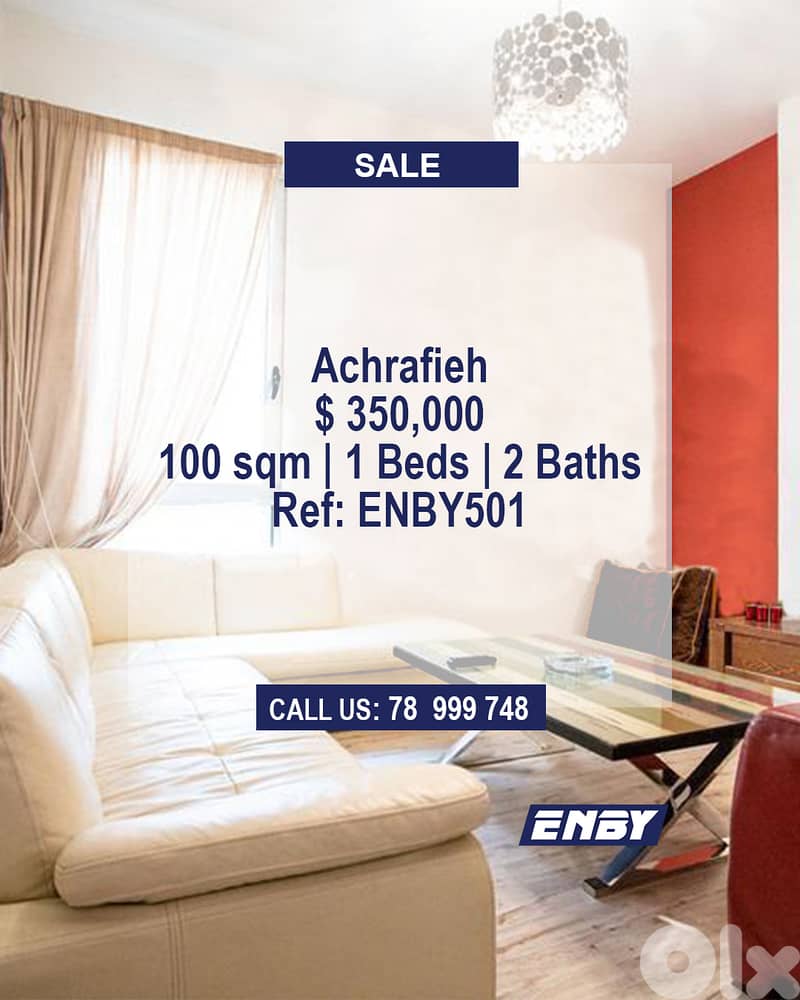 Apartment for sale in Achrafieh | Unique | 24/7 Electricity 0