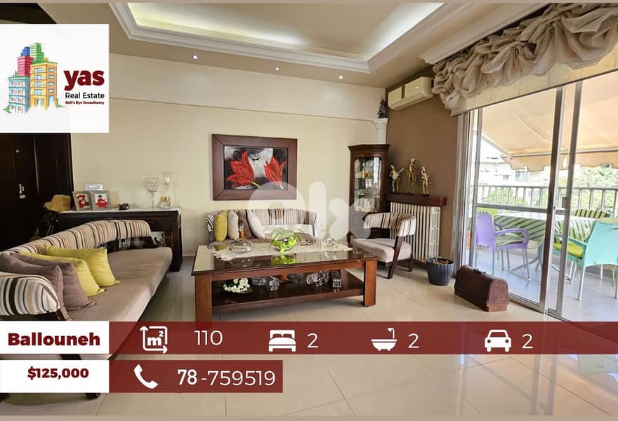 Ballouneh 110m2 | 55m2 Terrace | Brand New |Mountain And Sea View | TO 0