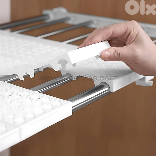 Adjustable Shelf Organizer (85–150cm) for Closets, Cabinets & Bathroom 4