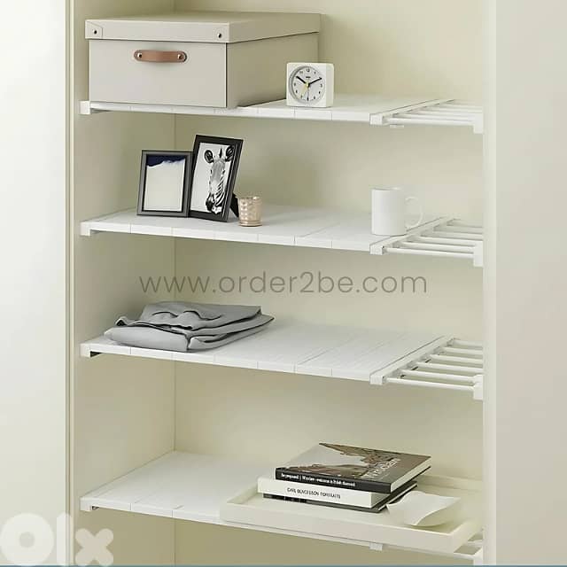 Adjustable Shelf Organizer (85–150cm) for Closets, Cabinets & Bathroom 8