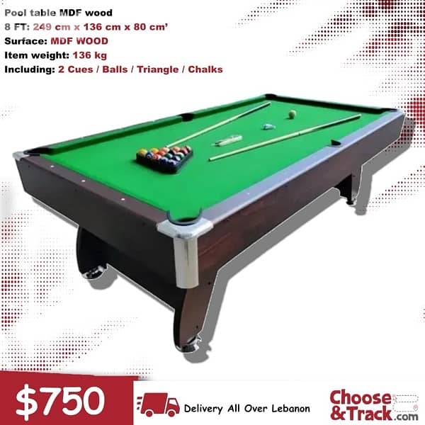 Billiad pool table 8 ft 0