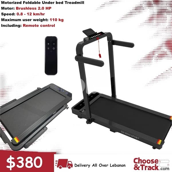 Motorized Foldable underbed treadmill 2.0 hp 0