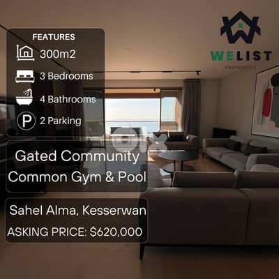 300sqm Apartment for sale in Sahel Alma - Jounieh  REF: MA25MSSA300620