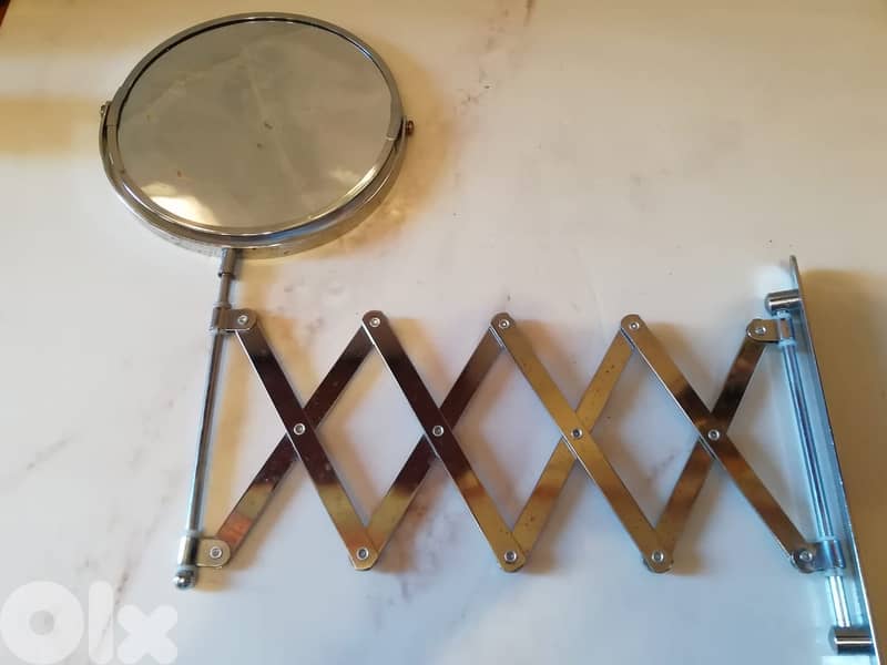Brushed Nickel Wall Mount Makeup Mirror 1X 3X Magnifying Double Sided 1