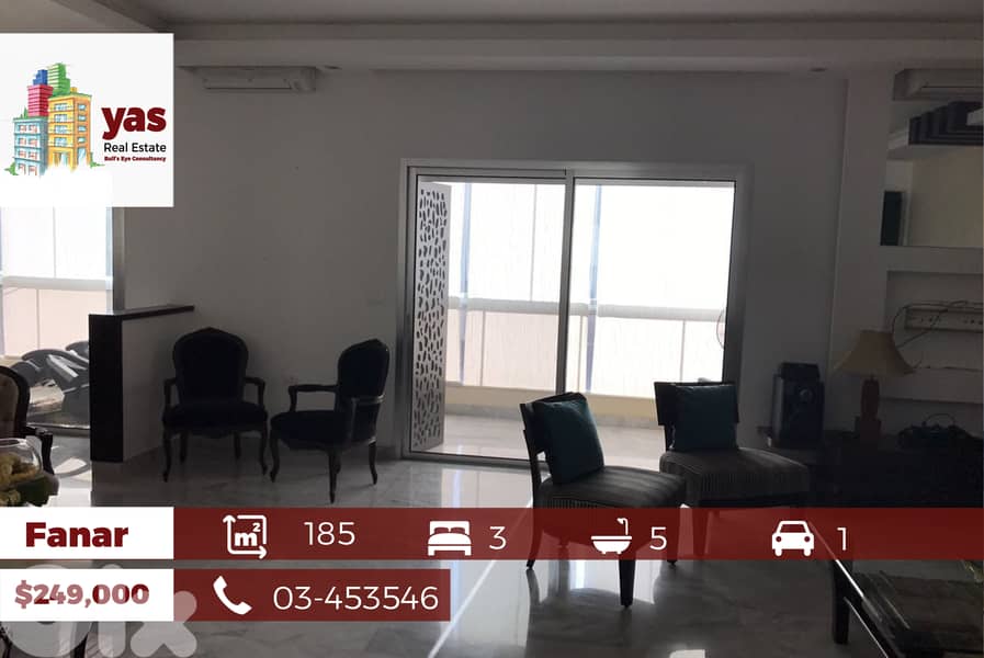 Fanar 185m2 | Furnished | Prime Location | Excellent Condition | PA | 0