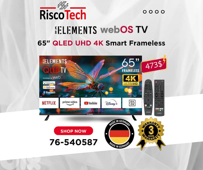 KB Elements Qled WebOS 65″ Inch TV UHD 4K Smart | تلفزيون 65 إنش 0