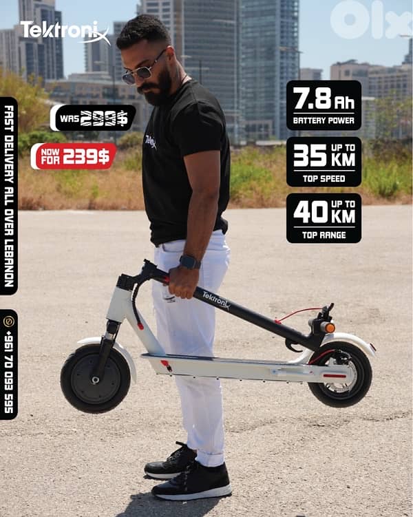 Electric Scooter 350W with Front Suspension & Two Side Turning Lights 0