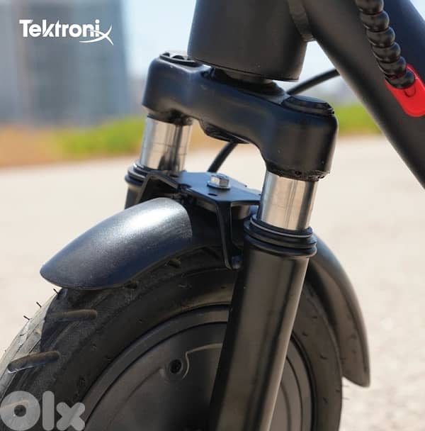 Electric Scooter Black 35KM Range + Front Suspension & Two Flashers 1