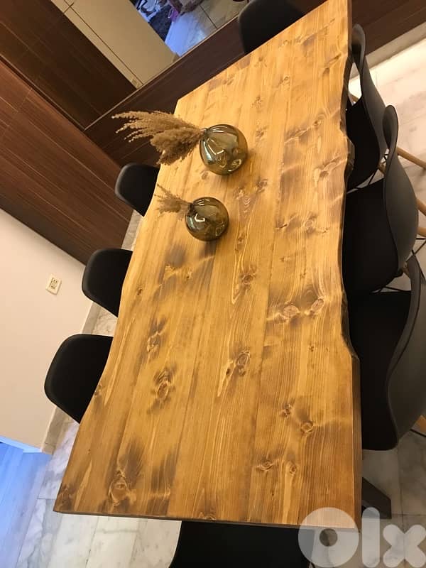 Real wood & metal table . (without chairs) 1
