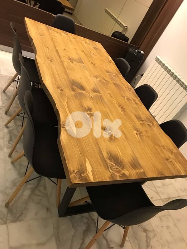 Real wood & metal table . (without chairs) 2