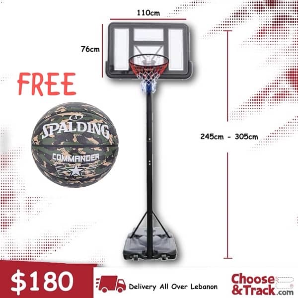 Basketball hoop (FREE Spalding basketball size 7) 0