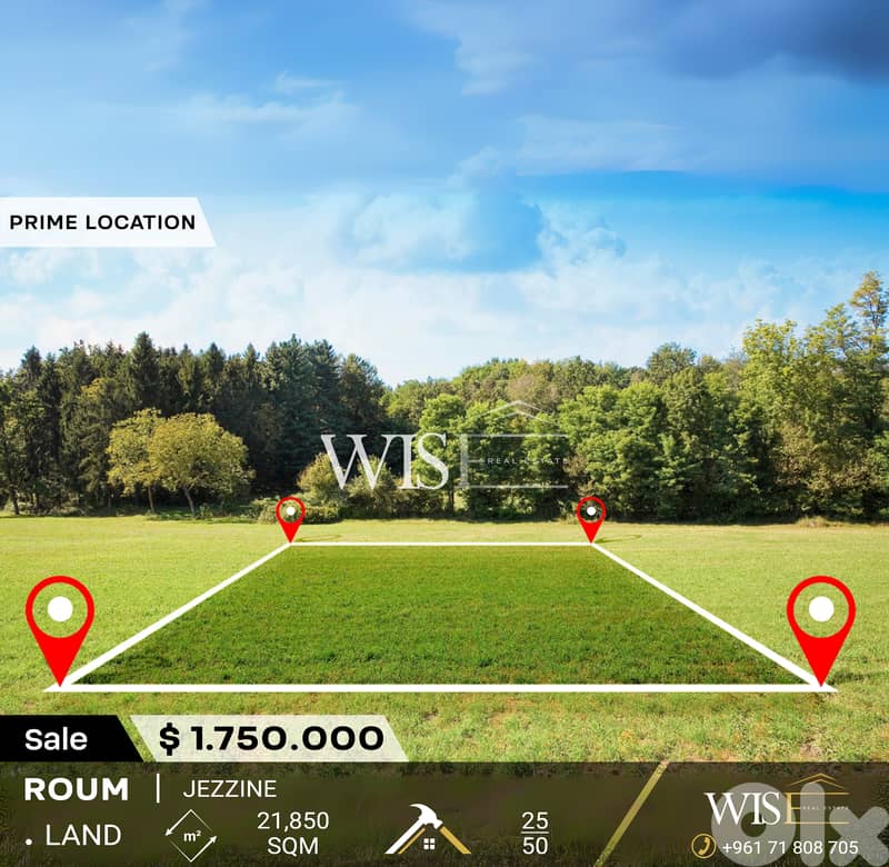 21,850 SQM Land for SALE in Roum - Jezzine 0
