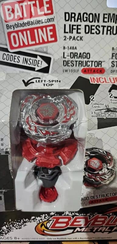 Original GENUINE Hasbro 2012 beyblade metal fury L-Drago set 3