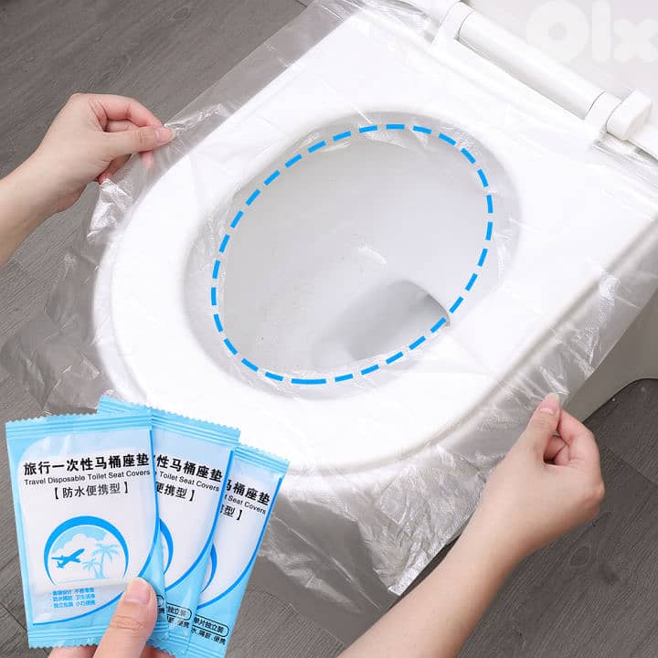 Disposable Plastic Toilet Seat Covers (Set of 3 pcs) 0